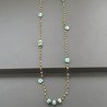 Collana A Nodo Orafo Rosato Con Peridoto E Amazonite