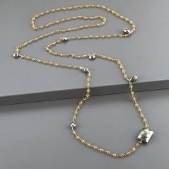 Collana A Nodo Orafo Argentato Con Cristallo Giallo E Pirite Naturale