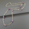 Collana A Nodo Orafo Dorato Con Pietra Di Luna (Adularia) E Fluorite Viola