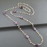 Collana A Nodo Orafo Dorato Con Pietra Di Luna (Adularia) E Fluorite Viola
