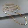 Collana A Nodo Orafo Dorato Con Cristallo Arancio E Amazonite