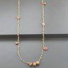 Collana A Nodo Orafo Dorato Con Peridoto E Pietra Di Luna Beige