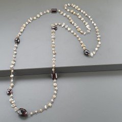Collana A Nodo Orafo Rosato Con Quarzo Citrino E Granato Collana A Nodo Orafo Rosato Con Quarzo Citrino E Granato