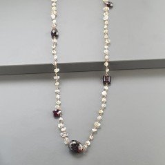 Collana A Nodo Orafo Rosato Con Quarzo Citrino E Granato Collana A Nodo Orafo Rosato Con Quarzo Citrino E Granato
