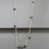 Collana A Nodo Orafo Dorato Con Cristallo E Iolite