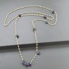 Collana A Nodo Orafo Dorato Con Cristallo E Iolite