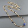 Collana A Nodo Orafo Dorato con Quarzo Citrino E Lapis Lazuli