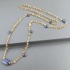 Collana A Nodo Orafo Dorato con Quarzo Citrino E Lapis Lazuli