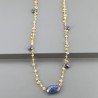 Collana A Nodo Orafo Dorato con Quarzo Citrino E Lapis Lazuli