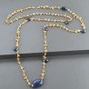 Collana A Nodo Orafo Dorato con Quarzo Citrino E Lapis Lazuli