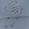 Collana A Nodo Orafo Dorato Con Occhio Di Tigre E Ametista Africana