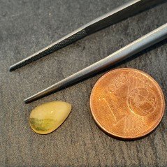 Opale Etiope 'Welo' Naturale Forma Goccia Piatto Cabochon Liscio Fatto a Mano 6x10x4mm 1,05 Carati 1pz