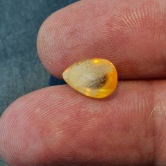 Opale Etiope 'Welo' Naturale Forma Goccia Piatto Cabochon Liscio Fatto a Mano 6x10x4mm 1,05 Carati 1pz