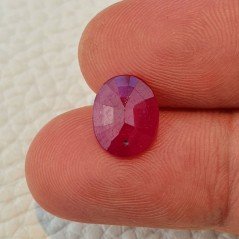 Rubino Naturale Trattato Taglio Ovale Sfaccettata Fatto a Mano 11x9x4mm 3,15 Carati 1pz