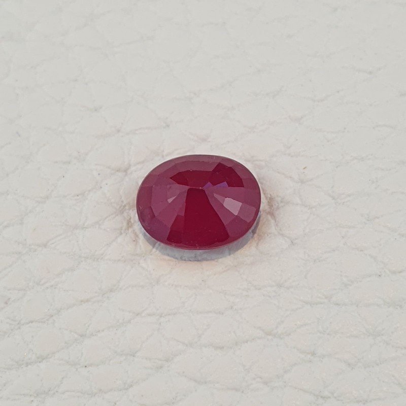 Rubino Naturale Trattato Taglio Ovale Sfaccettata Fatto a Mano 08x10mm 3,80 Carati 1pz