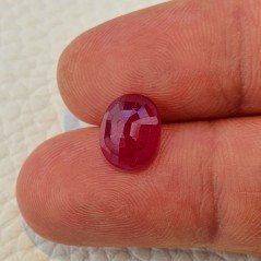 Rubino Naturale Trattato Taglio Ovale Sfaccettata Fatto a Mano 08x10mm 3,80 Carati 1pz