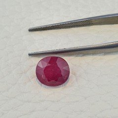 Rubino Naturale Trattato Taglio Ovale Sfaccettata Fatto a Mano 10x9x5mm 4,10 Carati 1pz