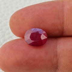 Rubino Naturale Trattato Taglio Ovale Sfaccettata Fatto a Mano 08x10mm 4,00 Carati 1pz