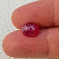 Rubino Naturale Trattato Taglio Ovale Sfaccettata Fatto a Mano 08x10mm 4,00 Carati 1pz