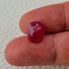 Rubino Naturale Trattato Taglio Ovale Sfaccettata Fatto a Mano 10x12mm 5,35 Carati 1pz