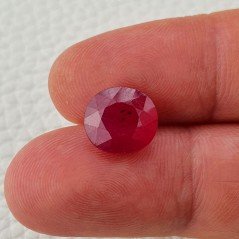 Rubino Naturale Trattato Taglio Ovale Sfaccettata Fatto a Mano 11x10x5,30mm 5,25 Carati 1pz