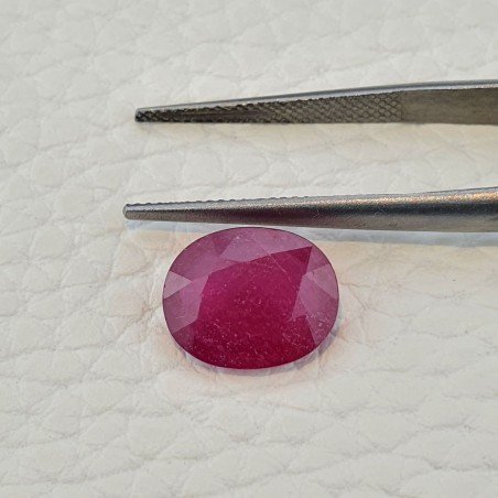 Rubino Naturale Trattato Taglio Ovale Sfaccettata Fatto a Mano 10x12mm 4,75 Carati 1pz