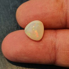 Opale Etiope 'Welo' Naturale Forma Goccia Piatto Cabochon Liscio Fatto a Mano 9x9x6,5mm 2,55 Carati 1pz