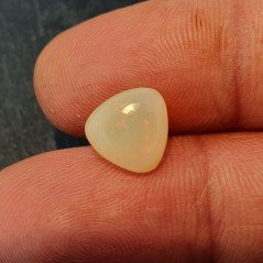 Opale Etiope 'Welo' Naturale Forma Goccia Piatto Cabochon Liscio Fatto a Mano 9x9x6,5mm 2,55 Carati 1pz