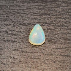 Opale Etiope 'Welo' Naturale Forma Goccia Piatto Cabochon Liscio Fatto a Mano 10x8x4mm 1,40 Carati 1pz