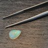 Opale Etiope 'Welo' Naturale Forma Goccia Piatto Cabochon Liscio Fatto a Mano 10x8x4mm 1,40 Carati 1pz