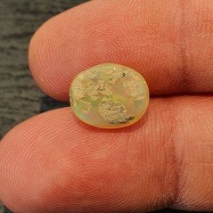 Opale Etiope 'Welo' Naturale Forma Ovale Piatto Cabochon Liscio Fatto a Mano 11,4X9X5mm 2,45 Carati 1pz