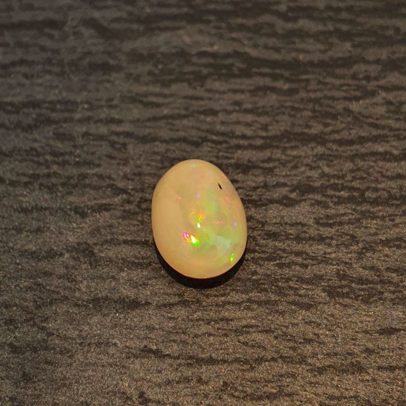 Opale Etiope 'Welo' Naturale Forma Ovale Piatto Cabochon Liscio Fatto a Mano 10X8X5,60mm 2,15 Carati 1pz