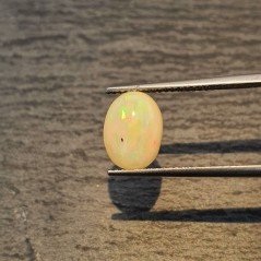 Opale Etiope 'Welo' Naturale Forma Ovale Piatto Cabochon Liscio Fatto a Mano 10X8X5,60mm 2,15 Carati 1pz