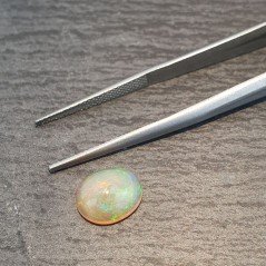 Opale Etiope 'Welo' Naturale Forma Ovale Piatto Cabochon Liscio Fatto a Mano 10X8,5X5mm 1.90 Carati 1pz