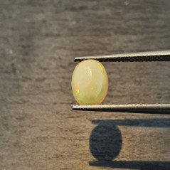 Opale Etiope 'Welo' Naturale Forma Ovale Piatto Cabochon Liscio Fatto a Mano 9X7X3,4mm 1.10 Carati 1pz