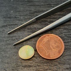 Opale Etiope 'Welo' Naturale Forma Ovale Piatto Cabochon Liscio Fatto a Mano 9X8X6mm 1.90 Carati 1pz