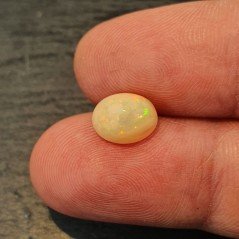Opale Etiope 'Welo' Naturale Forma Ovale Piatto Cabochon Liscio Fatto a Mano 10X8X5,60mm 1.90 Carati 1pz