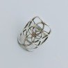 Anello Di Argento 925 Lavorato a Mano Filigrana Forma Chakra Stile Etnico - Misura 18