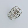 Anello Di Argento 925 Lavorato a Mano Filigrana Forma Chakra Stile Etnico - Misura 18