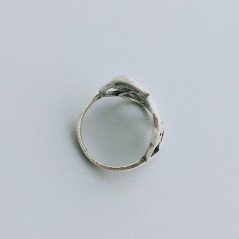 Anello Di Argento 925 Lavorato a Mano Filigrana Forma Chakra Stile Etnico - Misura 18