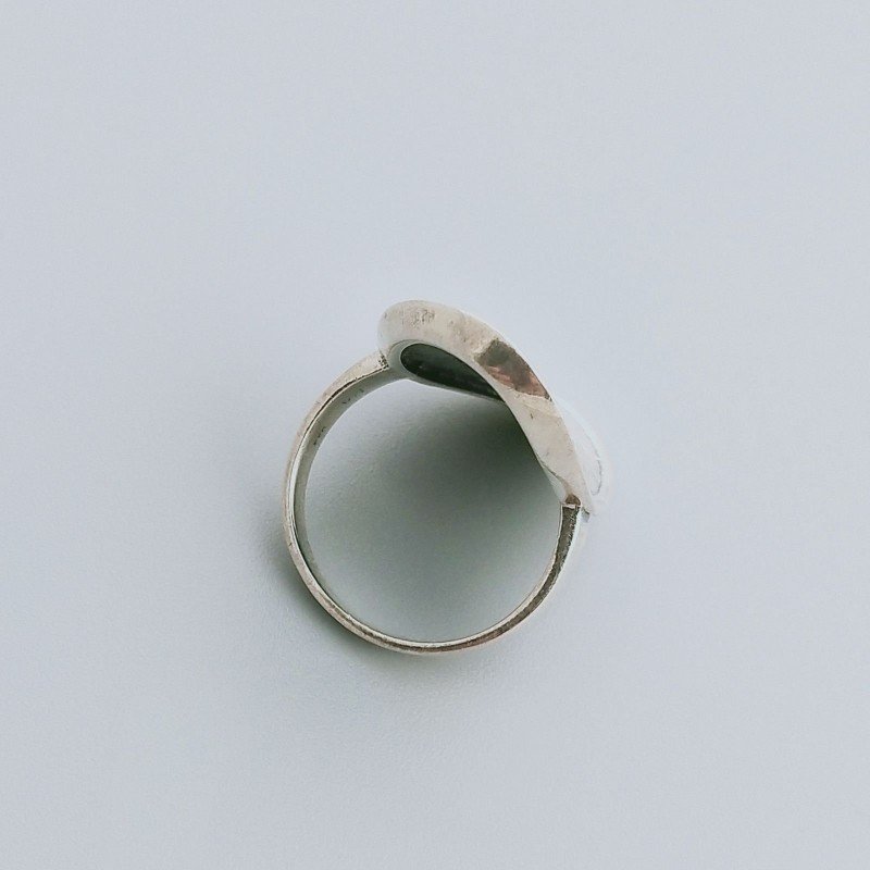 Anello Di Argento 925 Liscio Lavorato a Mano Stile Etnico - Misura 17