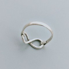 Anello Di Argento 925 Lavorato a Mano Forma Infinito Stile Etnico - Misura 20