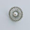 Anello Di Argento 925 Liscio Lavorato a Mano Solare Stile Etnico - Misura 17