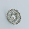Anello Di Argento 925 Liscio Lavorato a Mano Solare Stile Etnico - Misura 17