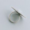 Anello Di Argento 925 Liscio Lavorato a Mano Solare Stile Etnico - Misura 17