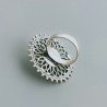 Anello Di Argento 925 Liscio Lavorato a Mano Solare Stile Etnico - Misura 17