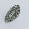 Anello Di Argento 925 Lavorato a Mano Filigrana Forma Regina Stile Etnico - Misura 18