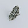 Anello Di Argento 925 Lavorato a Mano Filigrana Forma Regina Stile Etnico - Misura 18