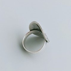 Anello Di Argento 925 Lavorato a Mano Filigrana Forma Regina Stile Etnico - Misura 18