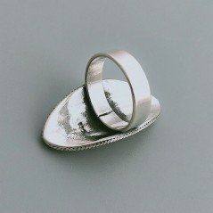 Anello Di Argento 925 Lavorato a Mano Filigrana Forma Regina Stile Etnico - Misura 18